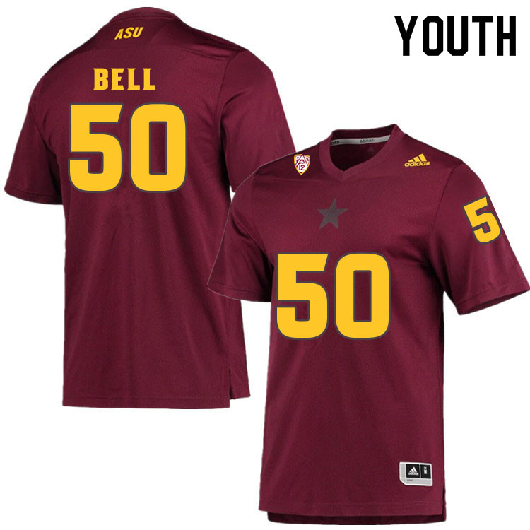 Youth #50 Jarrett BellArizona State Sun Devils College Football Jerseys Sale-Maroon